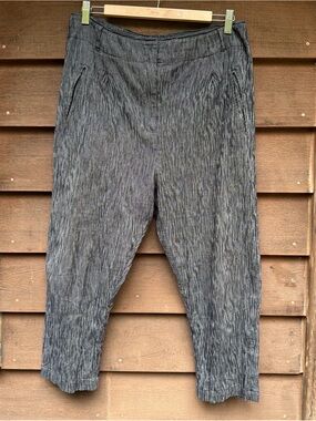 Zero + Maria Cornejo Black & White Striped Textured Pants 12